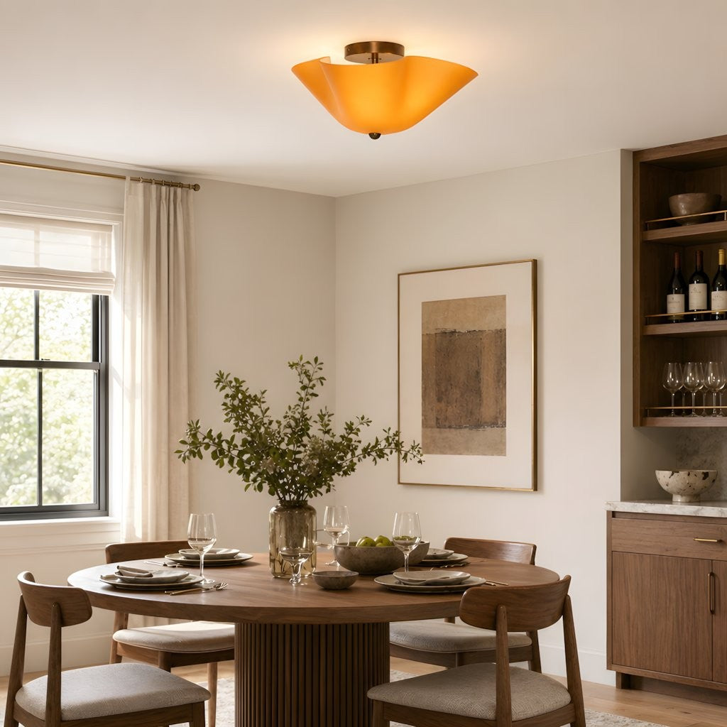 Esmay Modern Wavy Glass Fazzo Flush Mount Ceiling Light