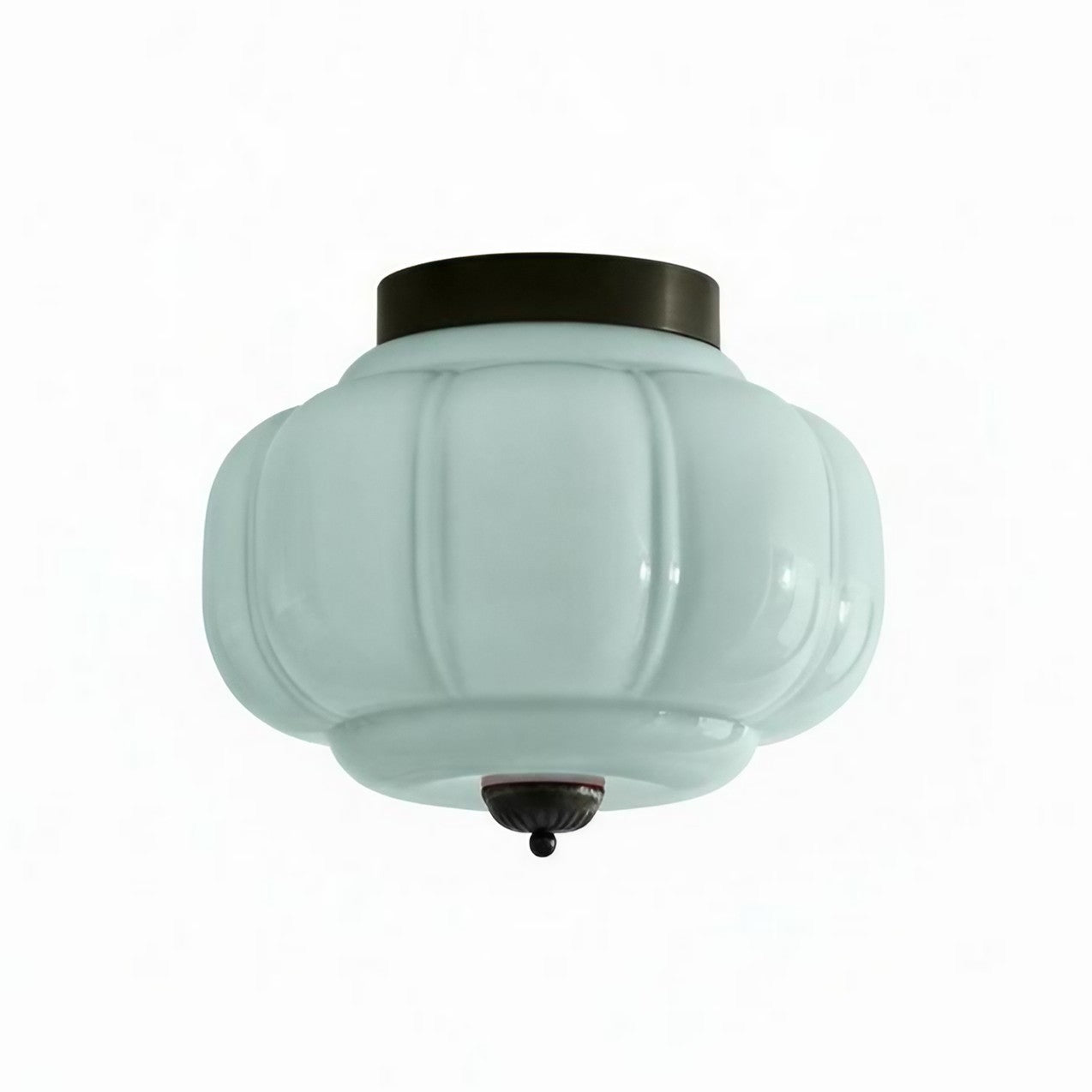 Ozita Retro Milk Glass Semi Flush Mount Eloise Ceiling Light