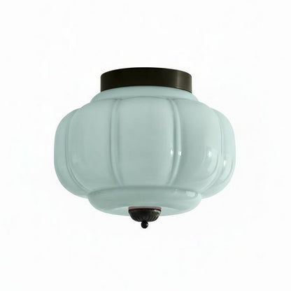 Ozita Retro Milk Glass Semi Flush Mount Eloise Ceiling Light