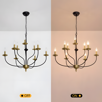 Caelestis Farmhouse 9 Light Metal Chandelier