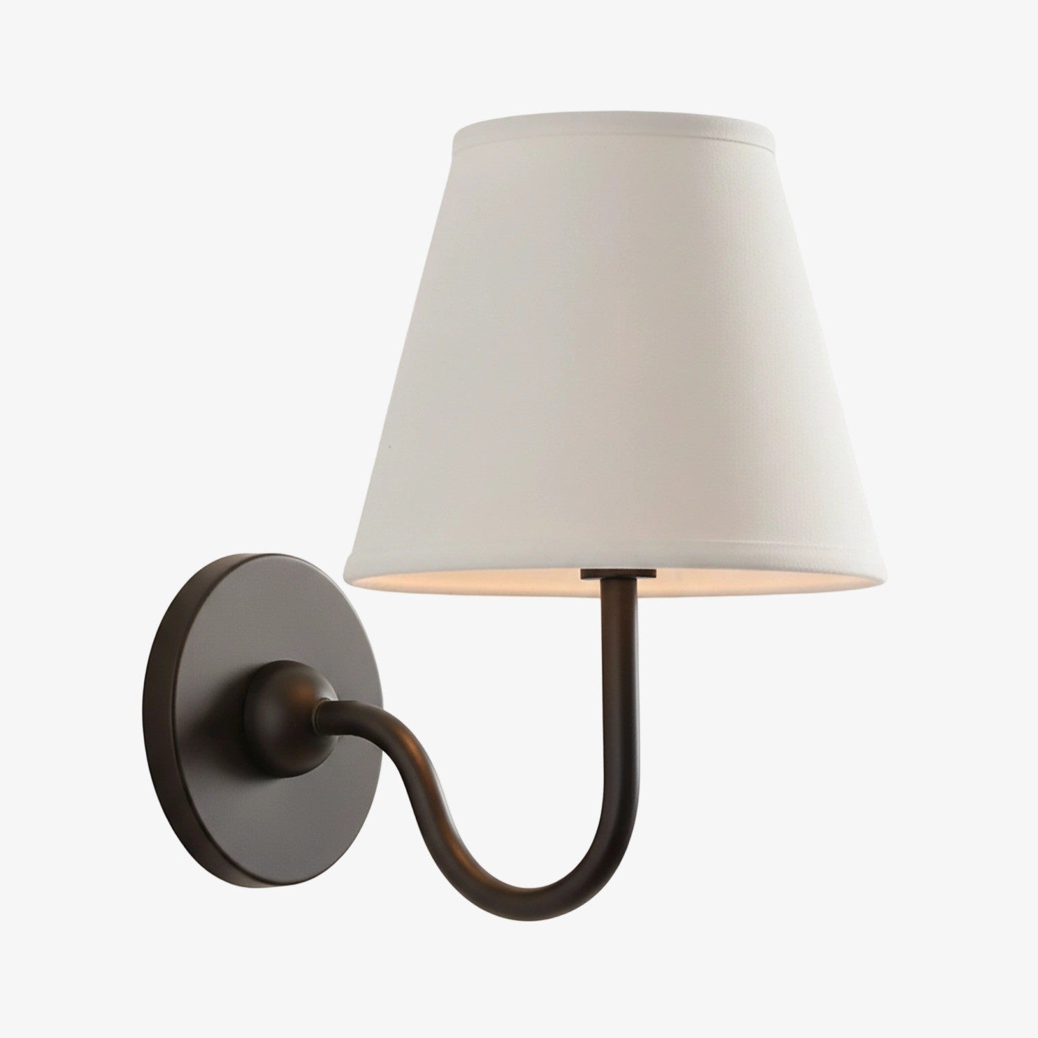 Stefania Rustic White Pleated Fabric Shade Sconce