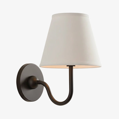 Stefania Rustic White Pleated Fabric Shade Sconce