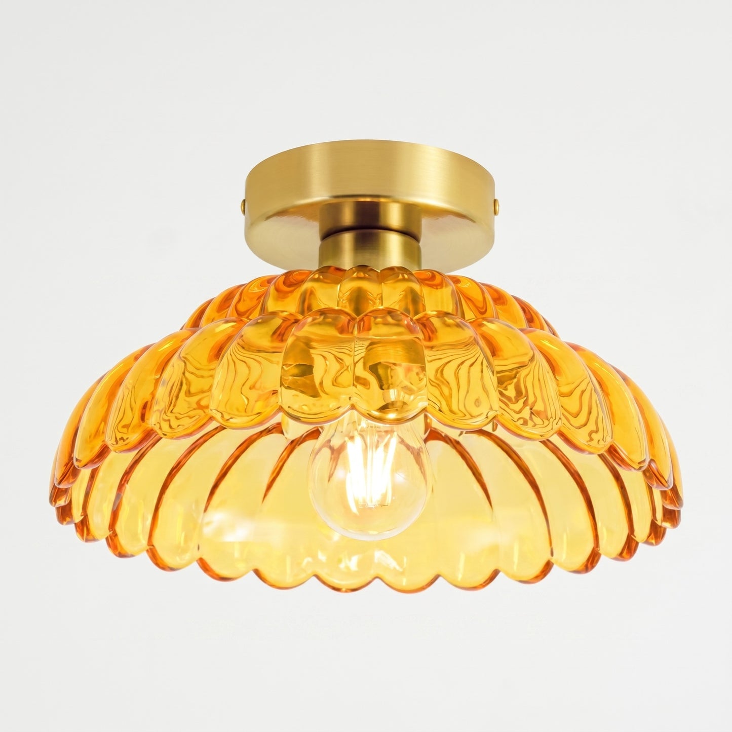 Fyxar Clear Glass Scalloped Flush Mount Light