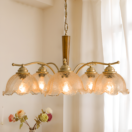 Erin French Country Crack Flower Glass Chandelier