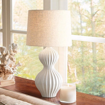 Biarne Ribbed Base Led Glass Lamp