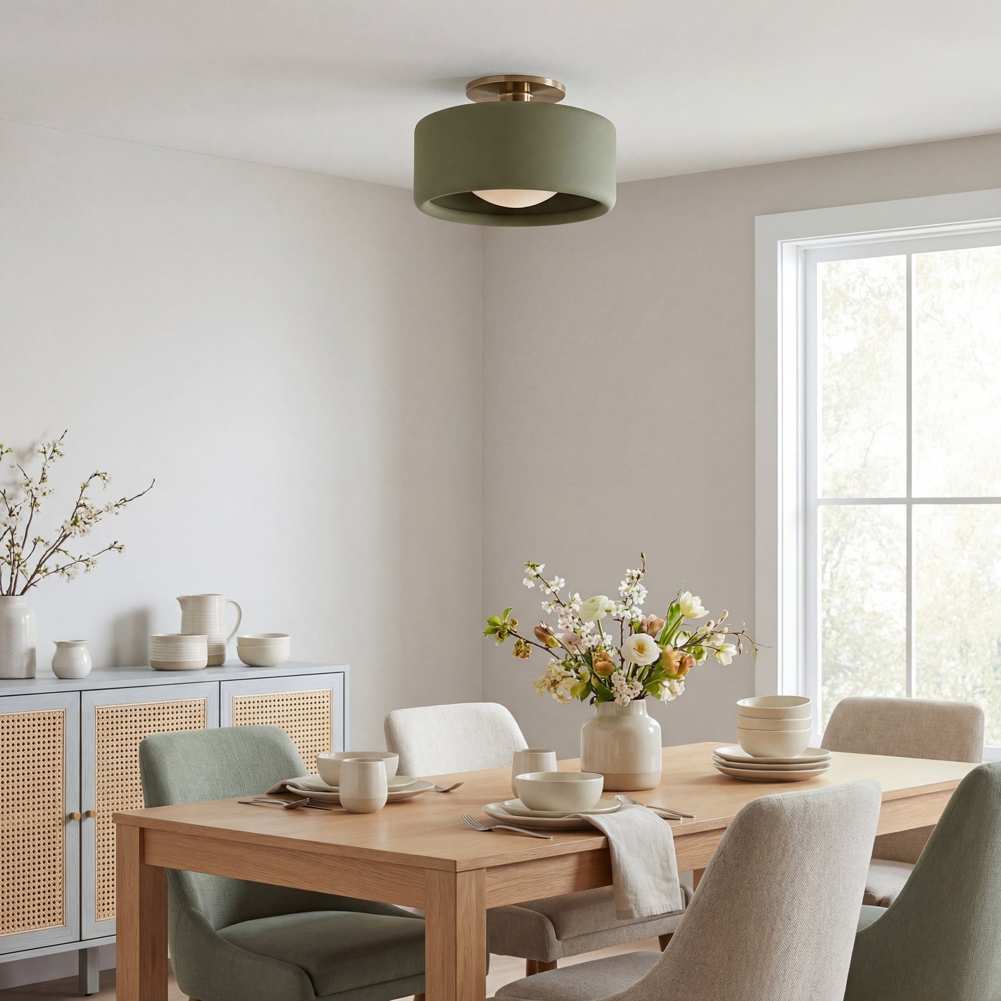 Aura Modern Porcelain Flush Mount Ceiling Light