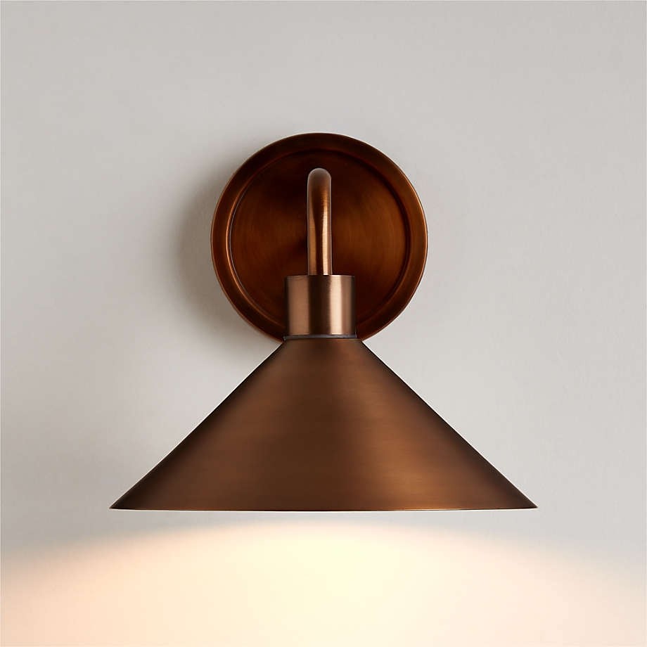 Kemp Industrial Black Brass Metal Indoor/Outdoor Wall Light