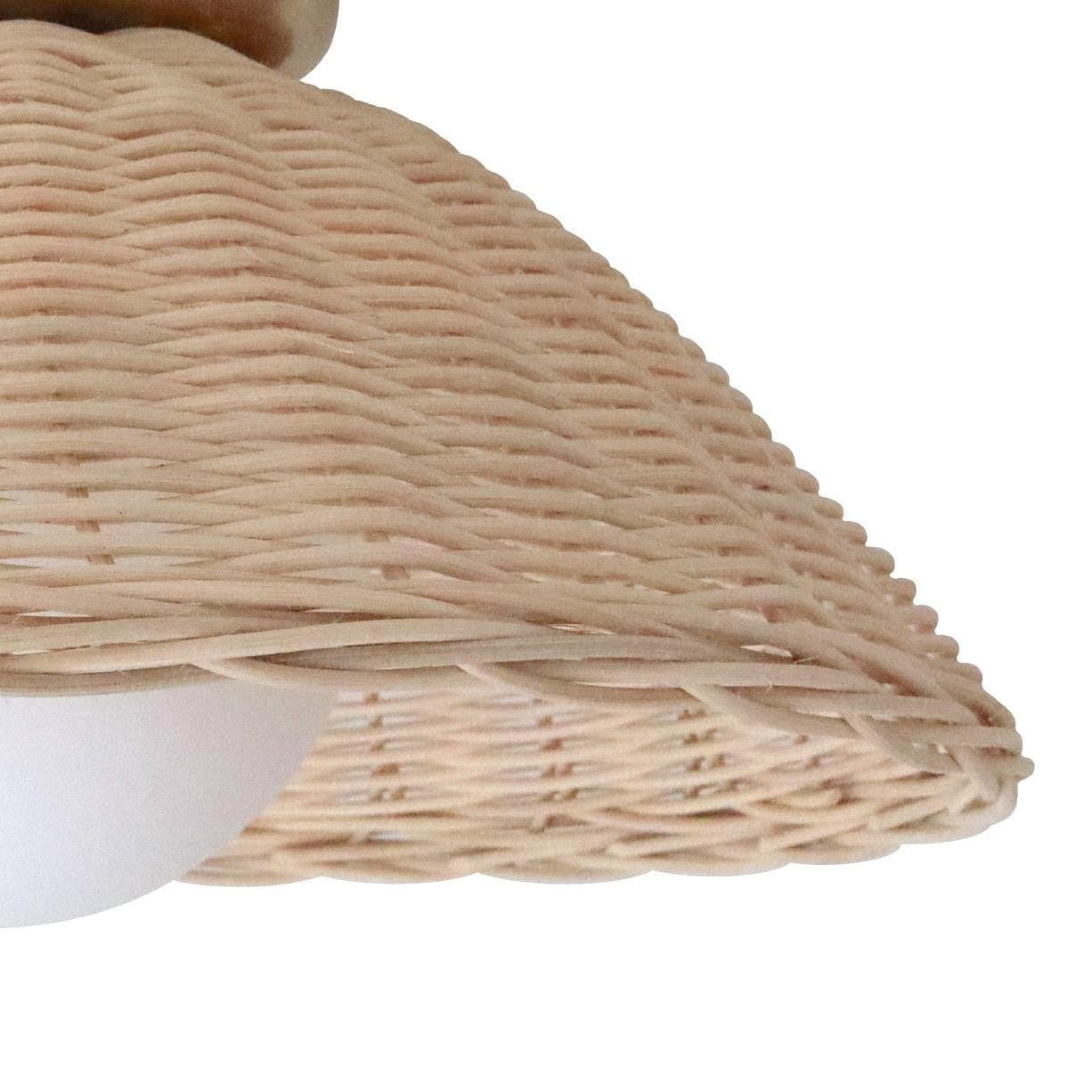 Allyson Farmhouse Rattan Flush Mount Ceiling Light