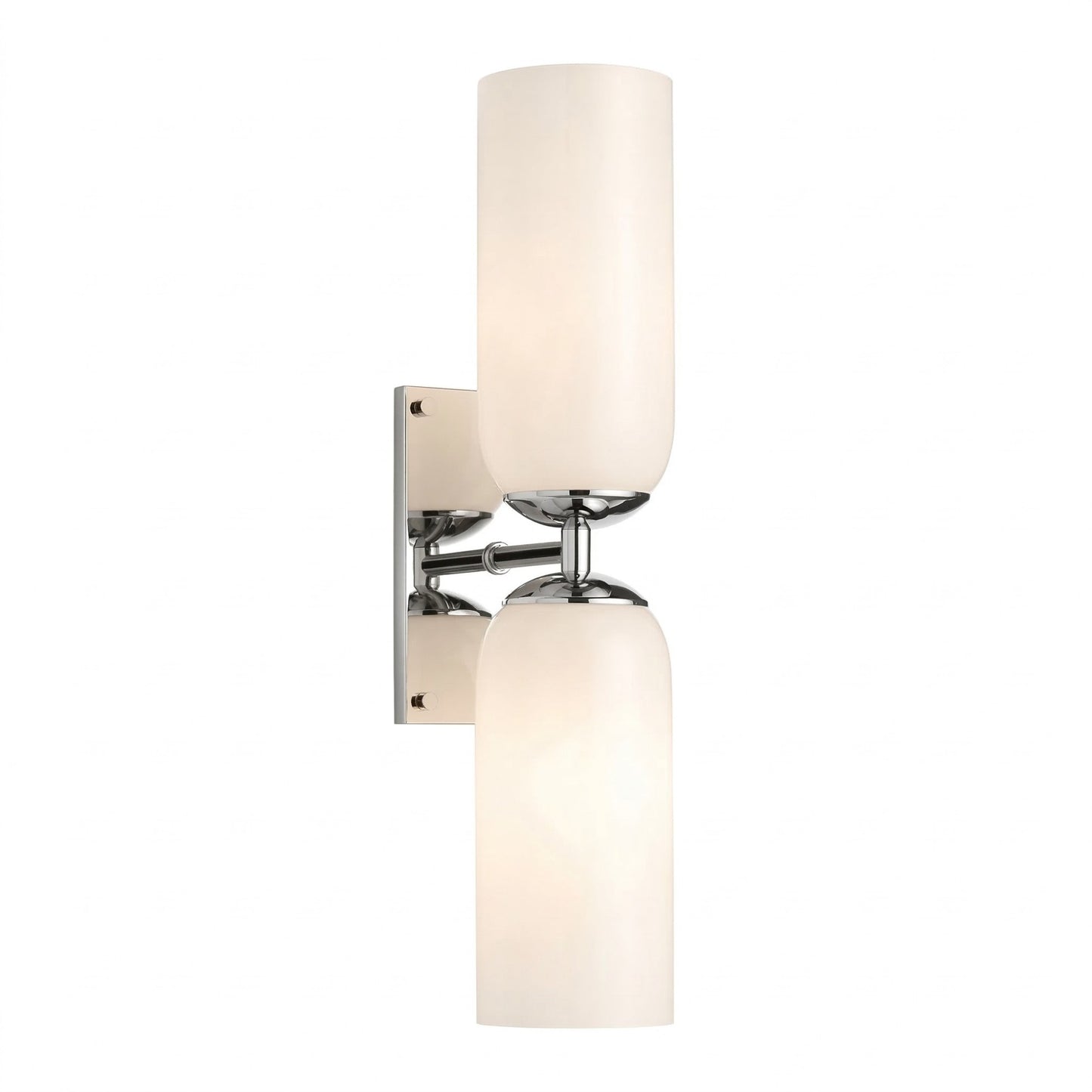 Iliana Rustic White Glass Double Tube Wall Sconce