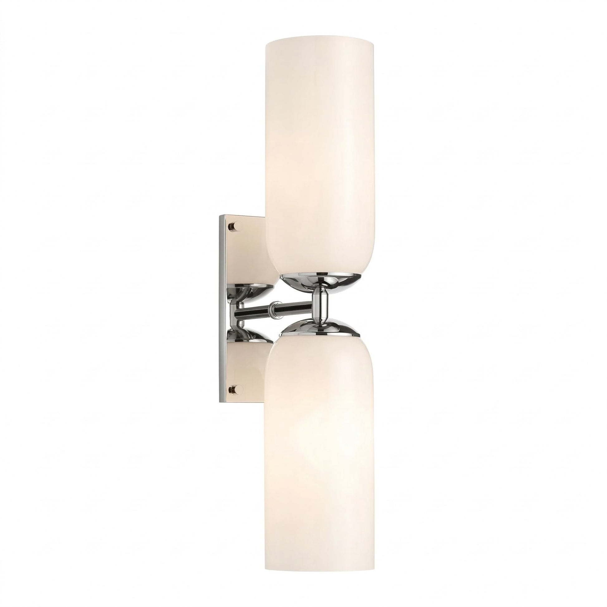 Iliana Rustic White Glass Double Tube Wall Sconce