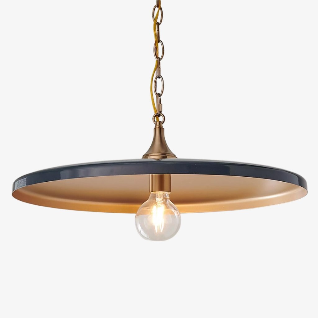 Adley Mid-Century Brass Disc Pendant Light