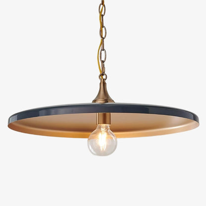 Adley Mid-Century Brass Disc Pendant Light