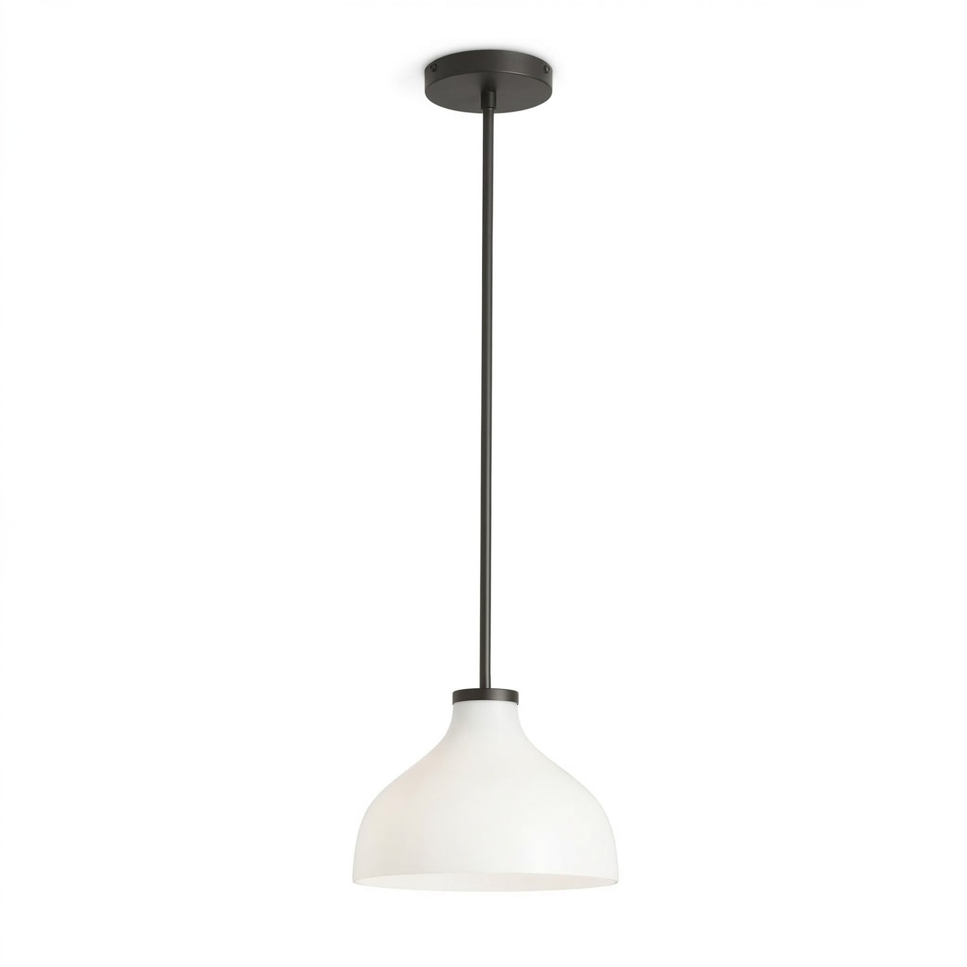 Rylan Rustic Metal Milk Glass Pendant Light