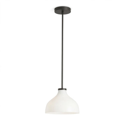 Rylan Rustic Metal Milk Glass Pendant Light