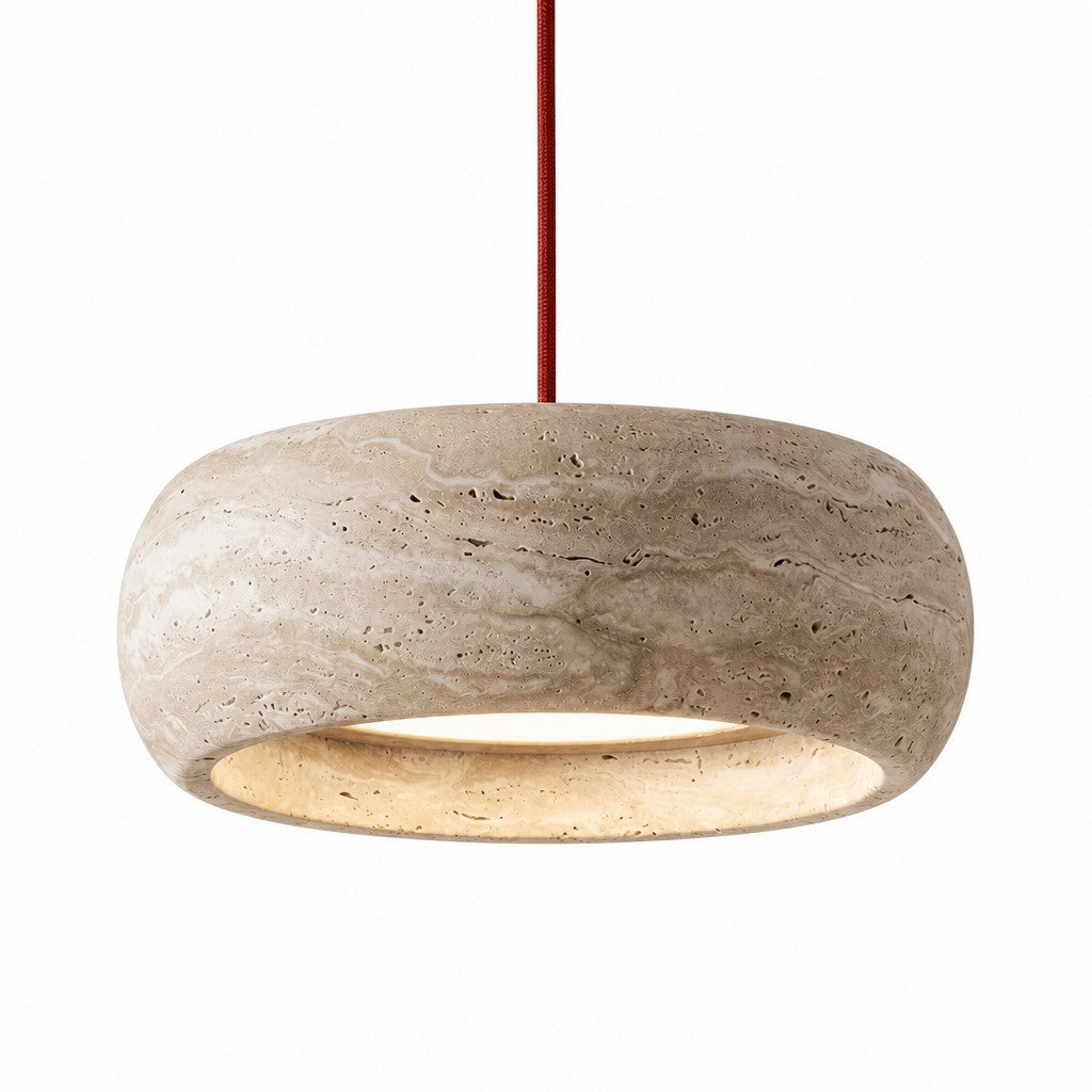 Veloria Scandinavian Travertine Round Pendant Light