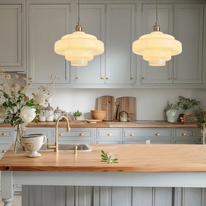 Yves Vintage Tiered Glass Pendant Light