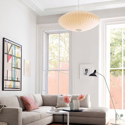 Leocadia White Saucer Nelson Bubble Pendant Light