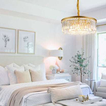 Braxion Modern Crystal Raindrop Round Chandelier