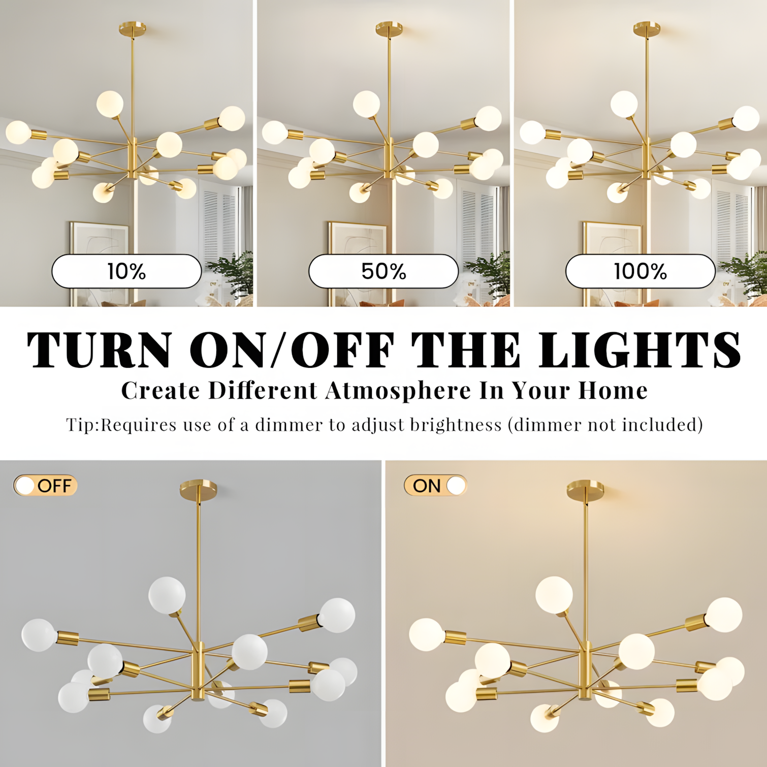 Drayven Modern Tiered Sputnik Metal Chandelier