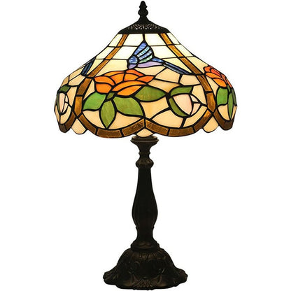 Harini Tiffany stained glass hummingbird table lamp