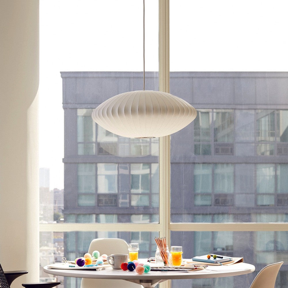 Leocadia White Saucer Nelson Bubble Pendant Light