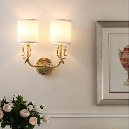 Akshara Farmhouse Brass Deer Head Wall Light