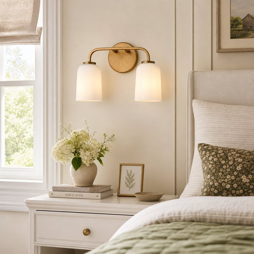 Bransen Modern Milk Glass 2/3-Light Vanity Wall Sconce