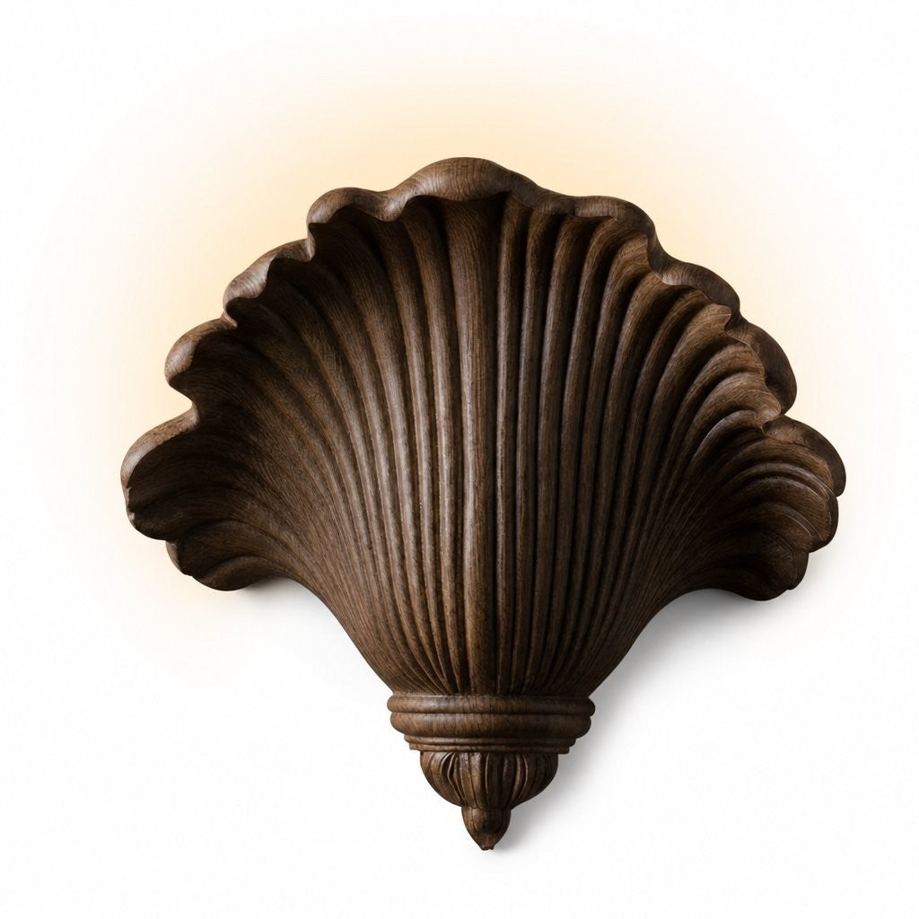 Brinley French Mid-century Resin Scallop Wall Sconce