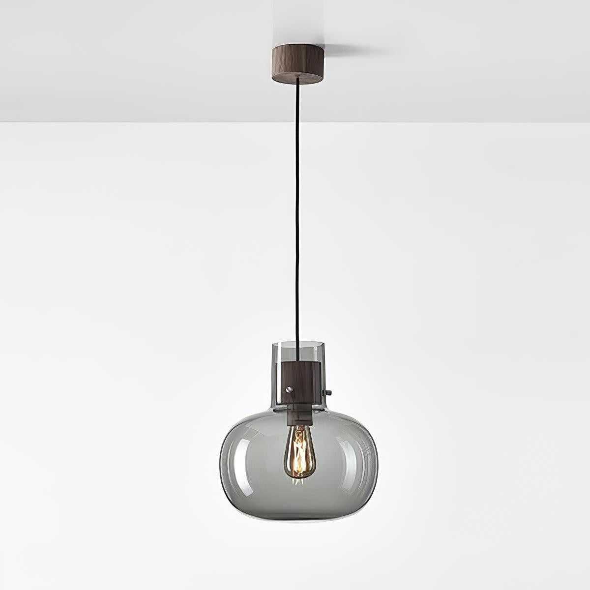 Dravon Minimalist Amber Glass Bottle Pendant Light
