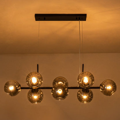 Malley Modern 8-Light Black Globe Glass Chandelier