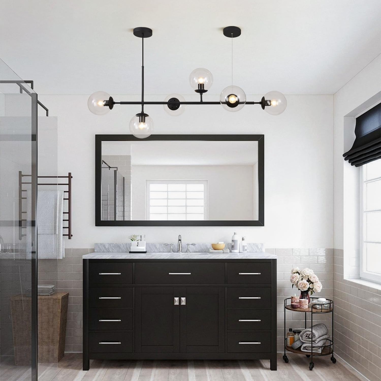 Celestina 6 Light Linear Glass Orb Pendant Light