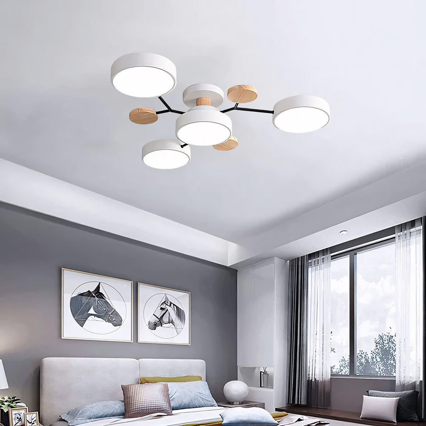 Phelith Scandinavian Round Molecule Branch Led Ceiling Light