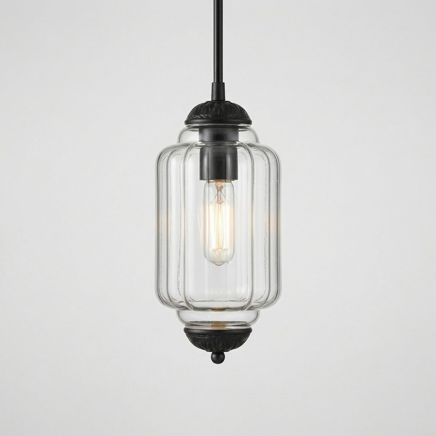 Cyrilith Farmhouse Pumpkin Glass Eloise Pendant Light
