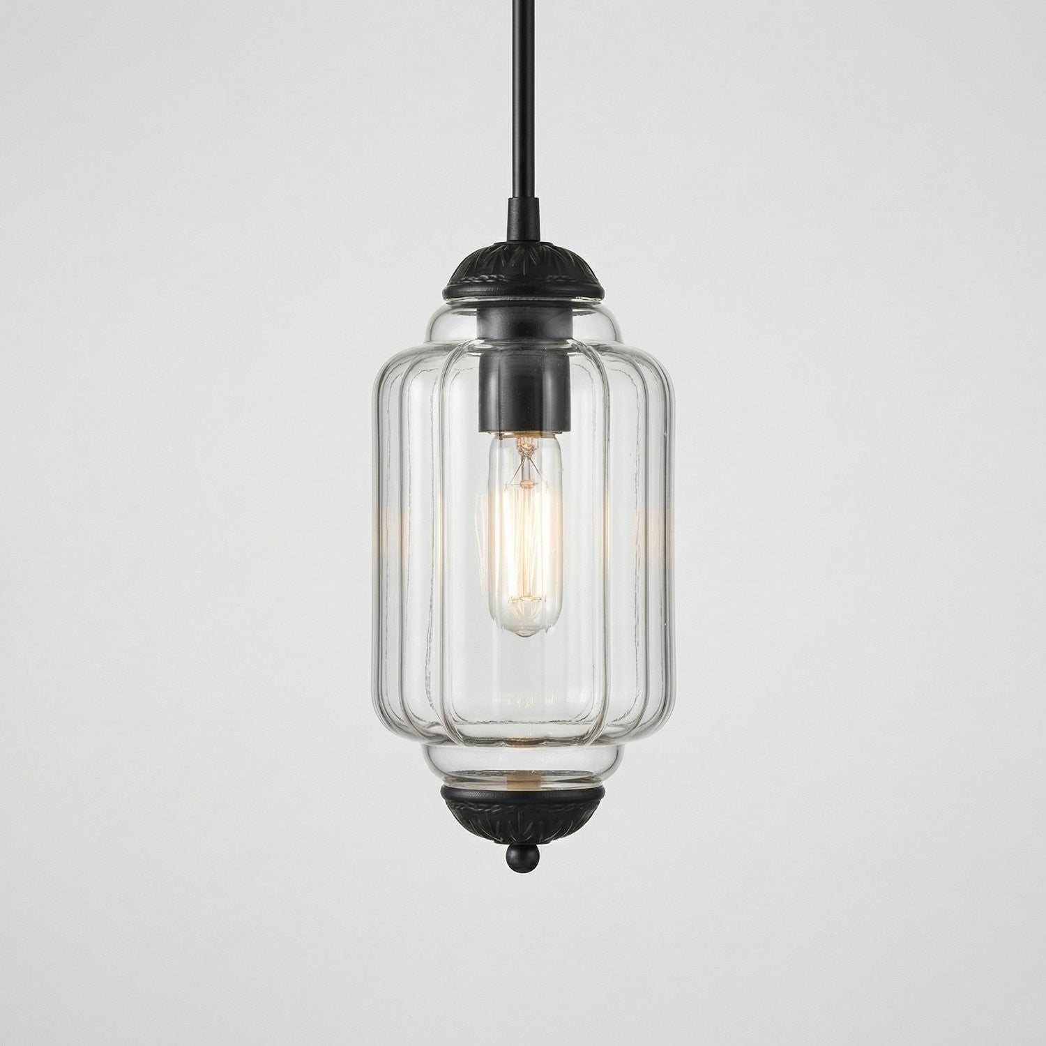 Cyrilith Farmhouse Pumpkin Glass Eloise Pendant Light