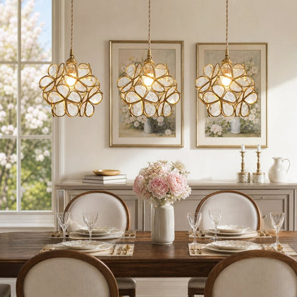 Viviana French Country Glass Petal Pendant Lights