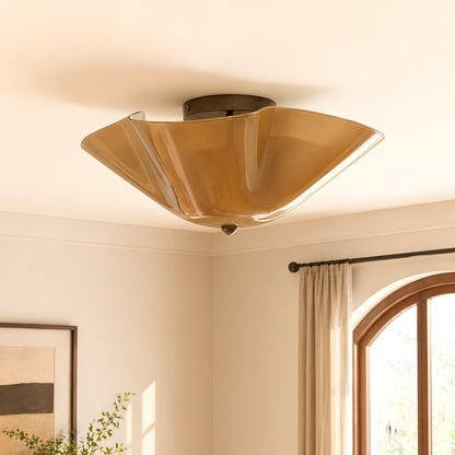 Esmay Modern Wavy Glass Fazzo Flush Mount Ceiling Light