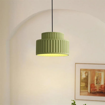 Brisby Striped Frosted Fluted Ceramic Pendant Light