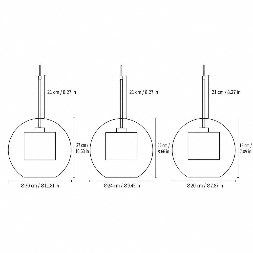 Linc Contemporary Globe Clear Glass Metal Pendant Light