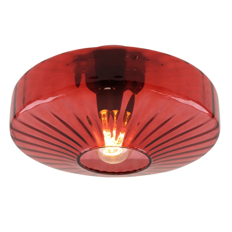 Ember Vintage Multi Color Water Ripple Glass Ceiling Light