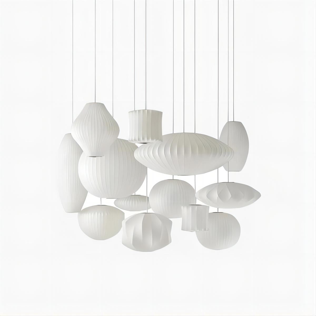 Leocadia White Saucer Nelson Bubble Pendant Light