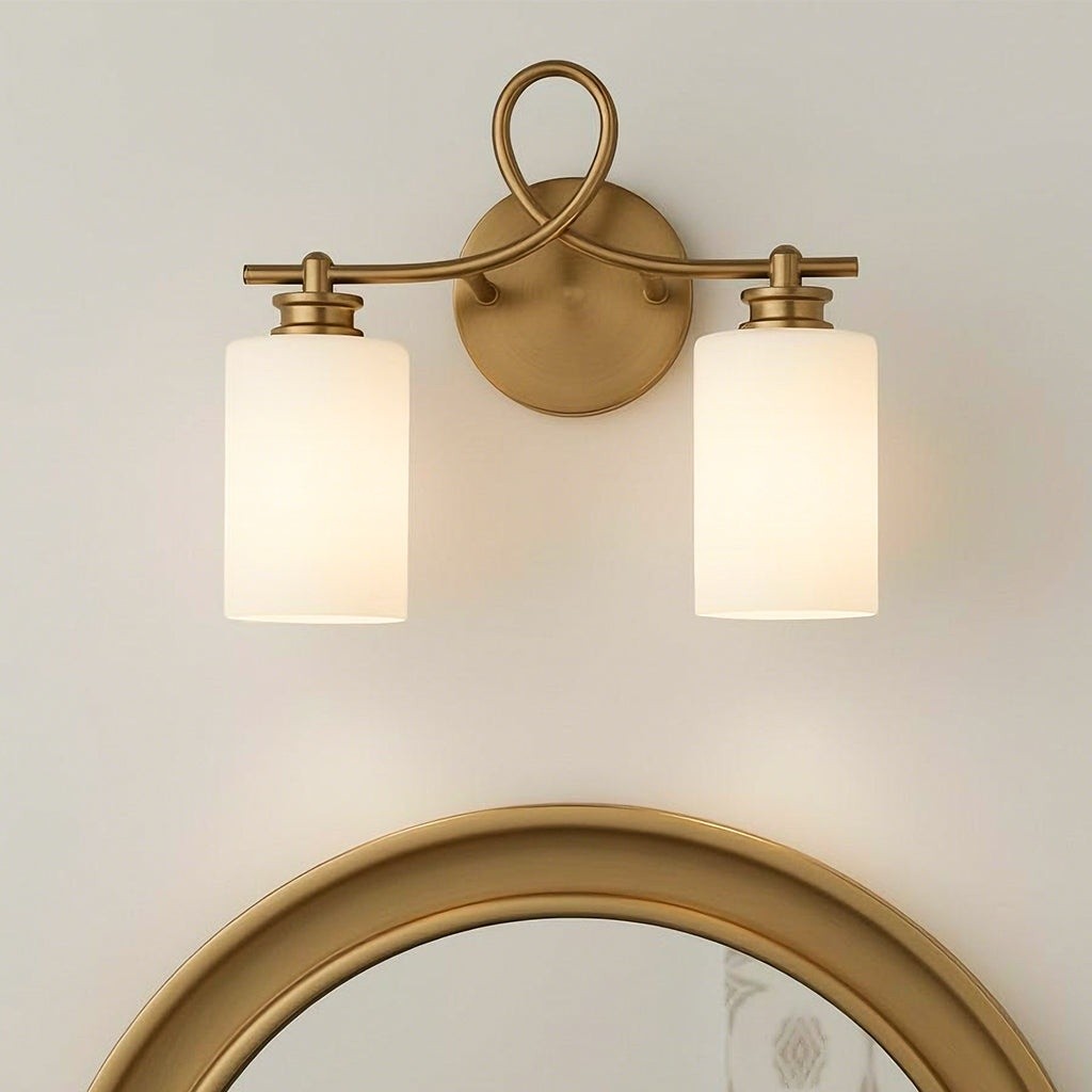 Drusilla Mid Century Modern Aged Brass Looped Arm Vanity Light
