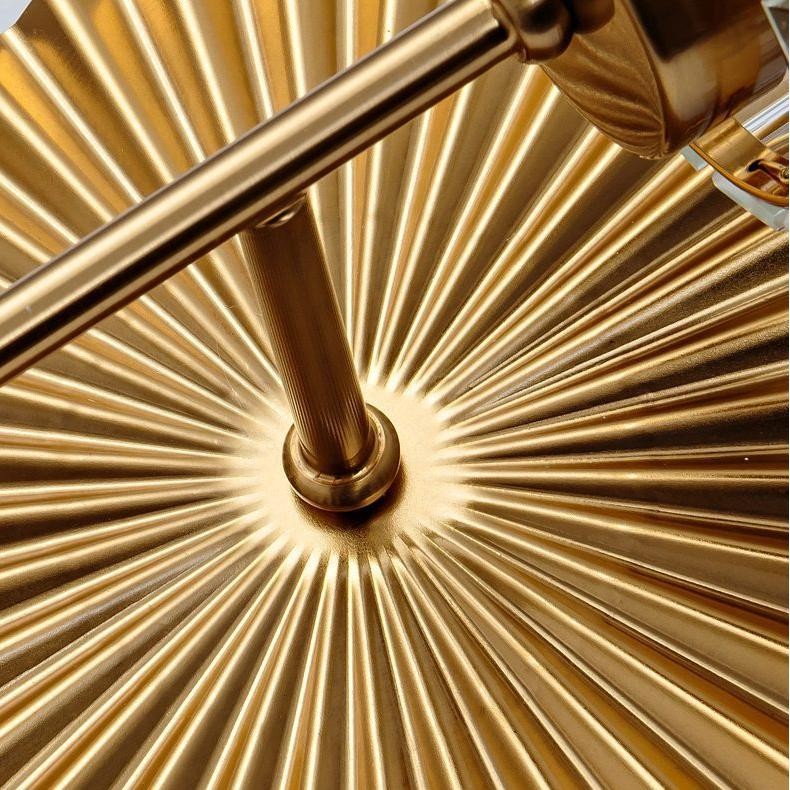 Solstice Brushed Brass Crystal Ribbed Glass Wall Sconce