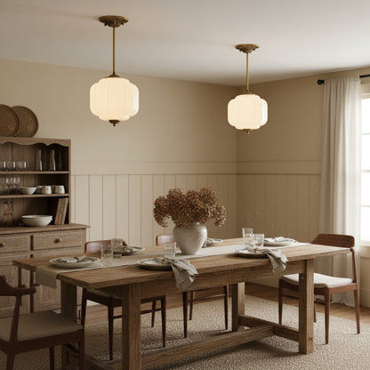 Conran Vintage Milk Glass Lantern Eloise Ceiling Light