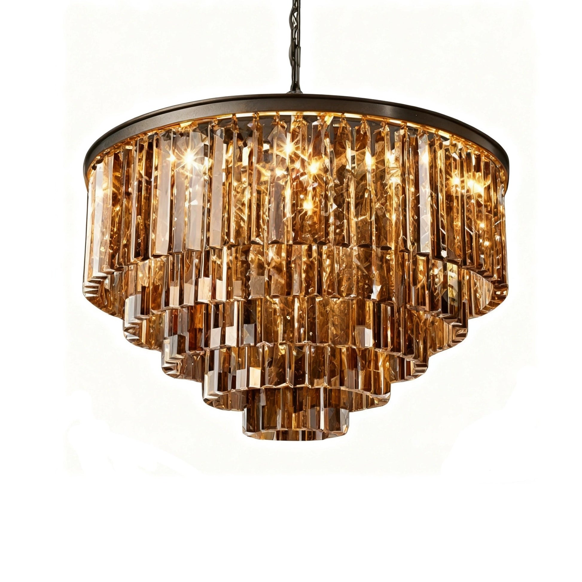 Guinevere Vintage Luxury Tiered Round Crystal Chandelier