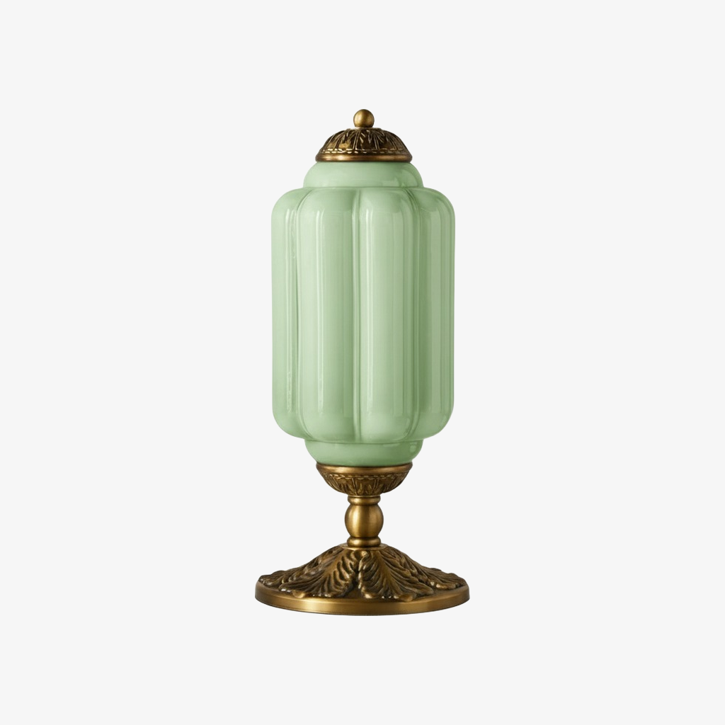 Nexos French Retro Cream Glass Textured Eloise Table Lamp