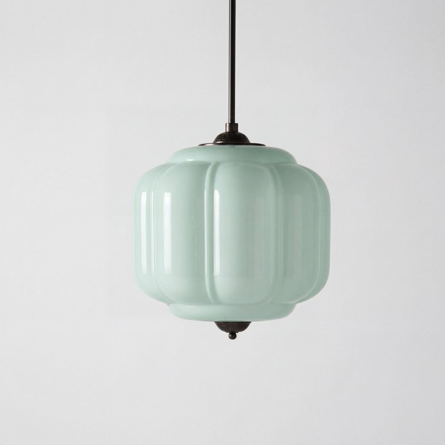 Cyrilith Vintage Milk Glass Oiled Brass Eloise Pendant light