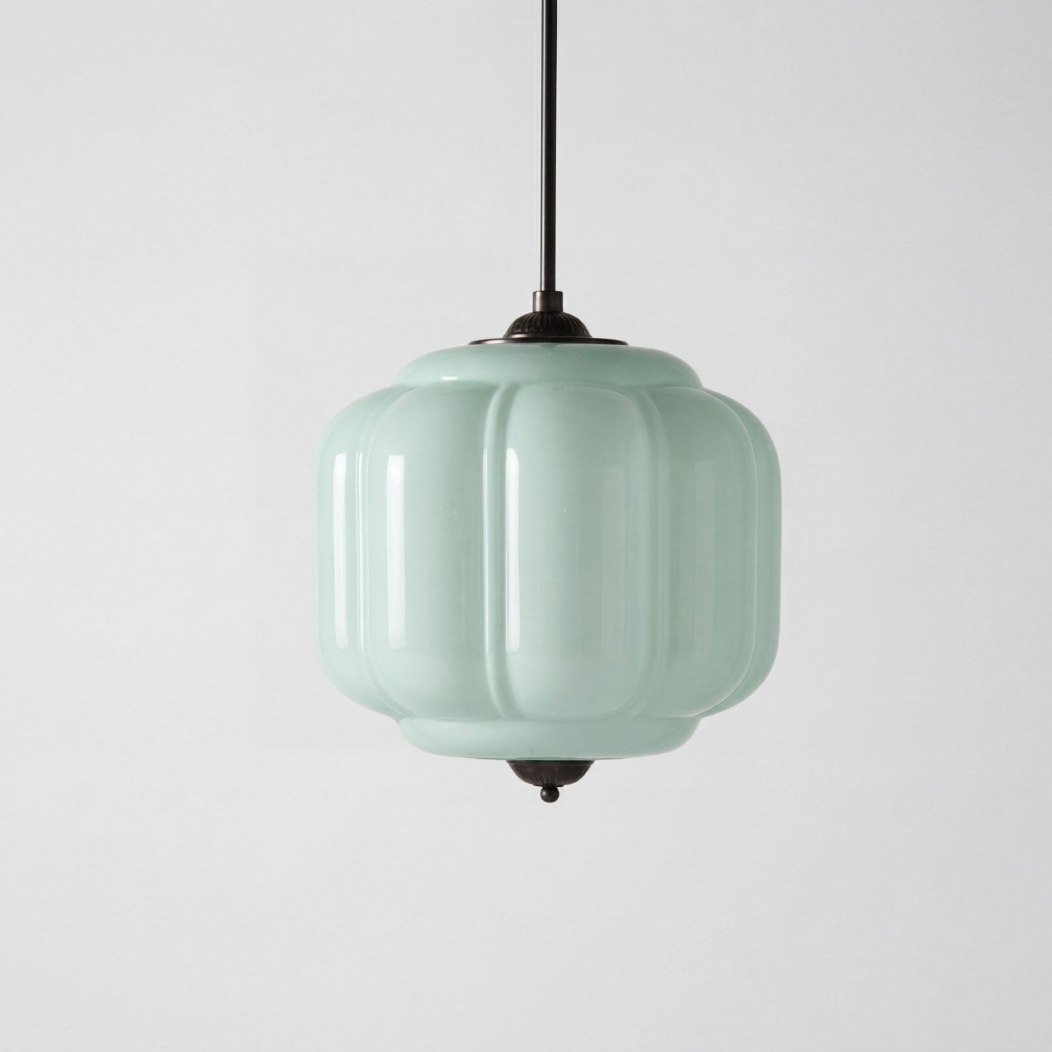 Cyrilith Vintage Milk Glass Oiled Brass Eloise Pendant light