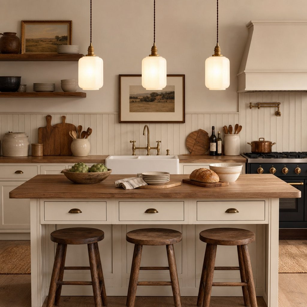 Balthazar Japanese Lantern White Glass Pendant Light