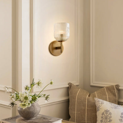 Alain Cooper Ribbed Glass Wall Sconce