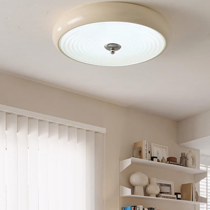 Laren Ribbed Glass Shade Led Circular Light